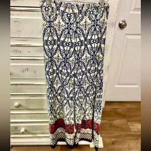 Elegant Blue and Red Patterned Pants